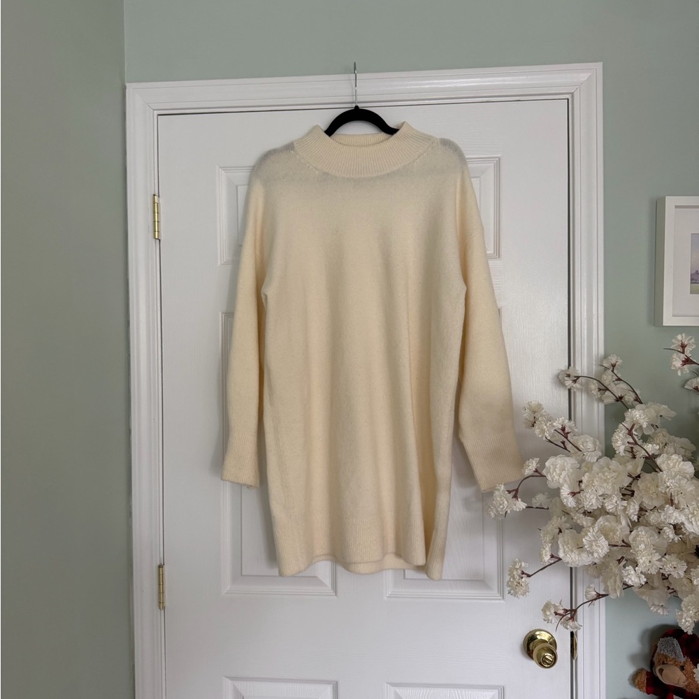 & Other Stories Cream Knit Sweater Dress Long Sleeve